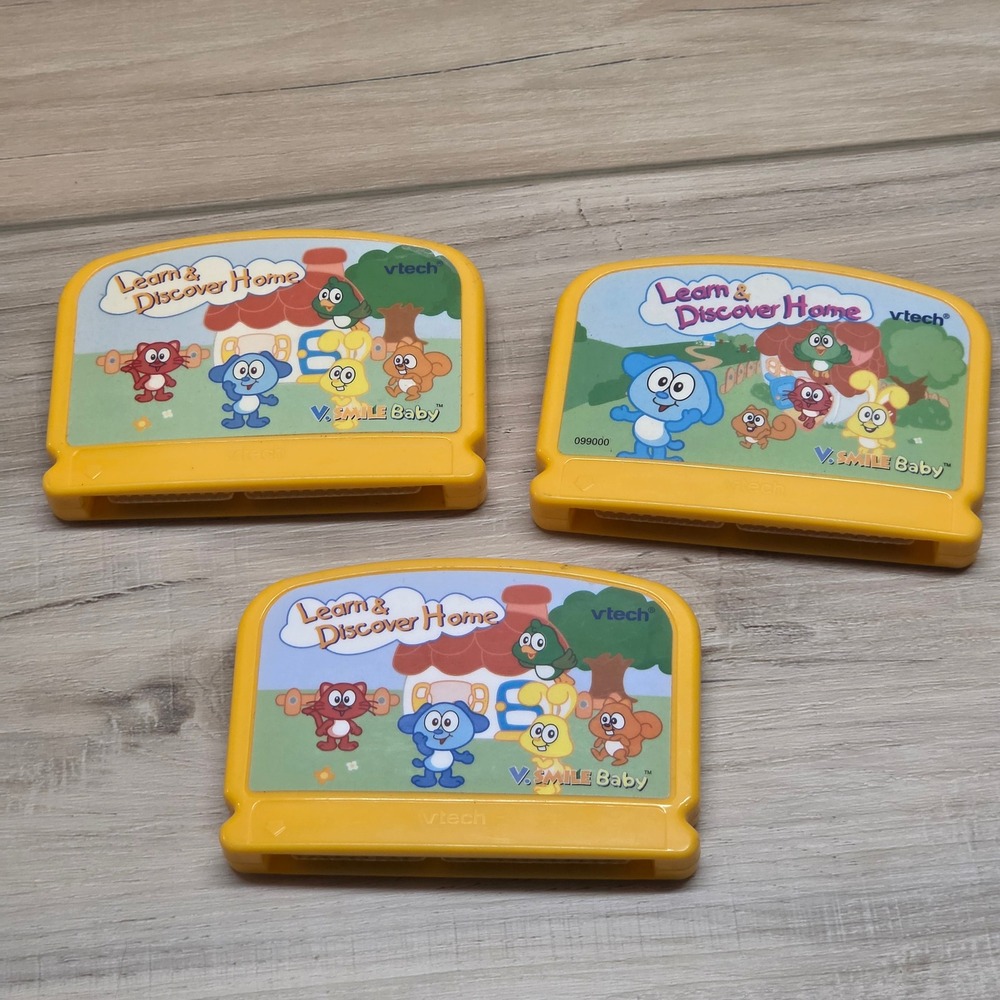 Vtech V.Smile Baby Learn & Discover Home Game Cartridge Lot of 3 Yellow Tested